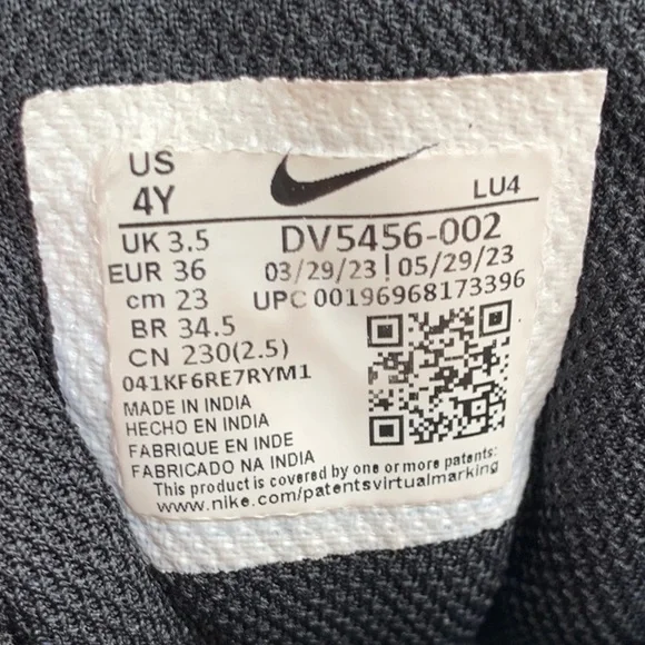 Nike Court Borough Low Recraft Black Leather Sneakers Big Kids' Shoes size 4 - Picture 12 of 12